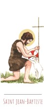 Saint Jean-Baptiste illustration au format signet avec vie du saint au verso